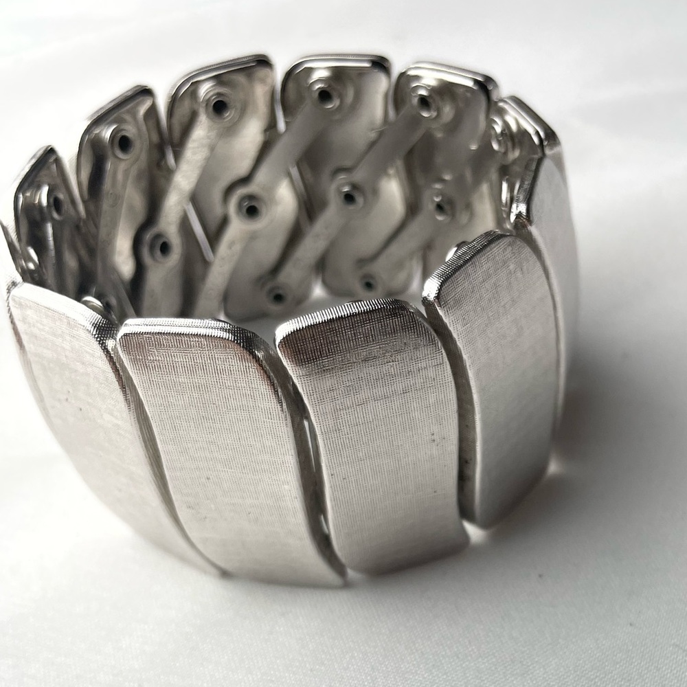 Coro Silver Expansion Bracelet Vintage 1950s Costume Jewelry